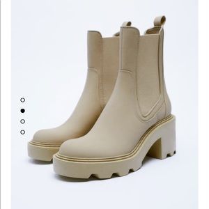 Zara rubberized heeled boots - new with tags